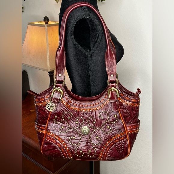 American West Handbags - American West | Hand Tooled Leather Shoulder Bag